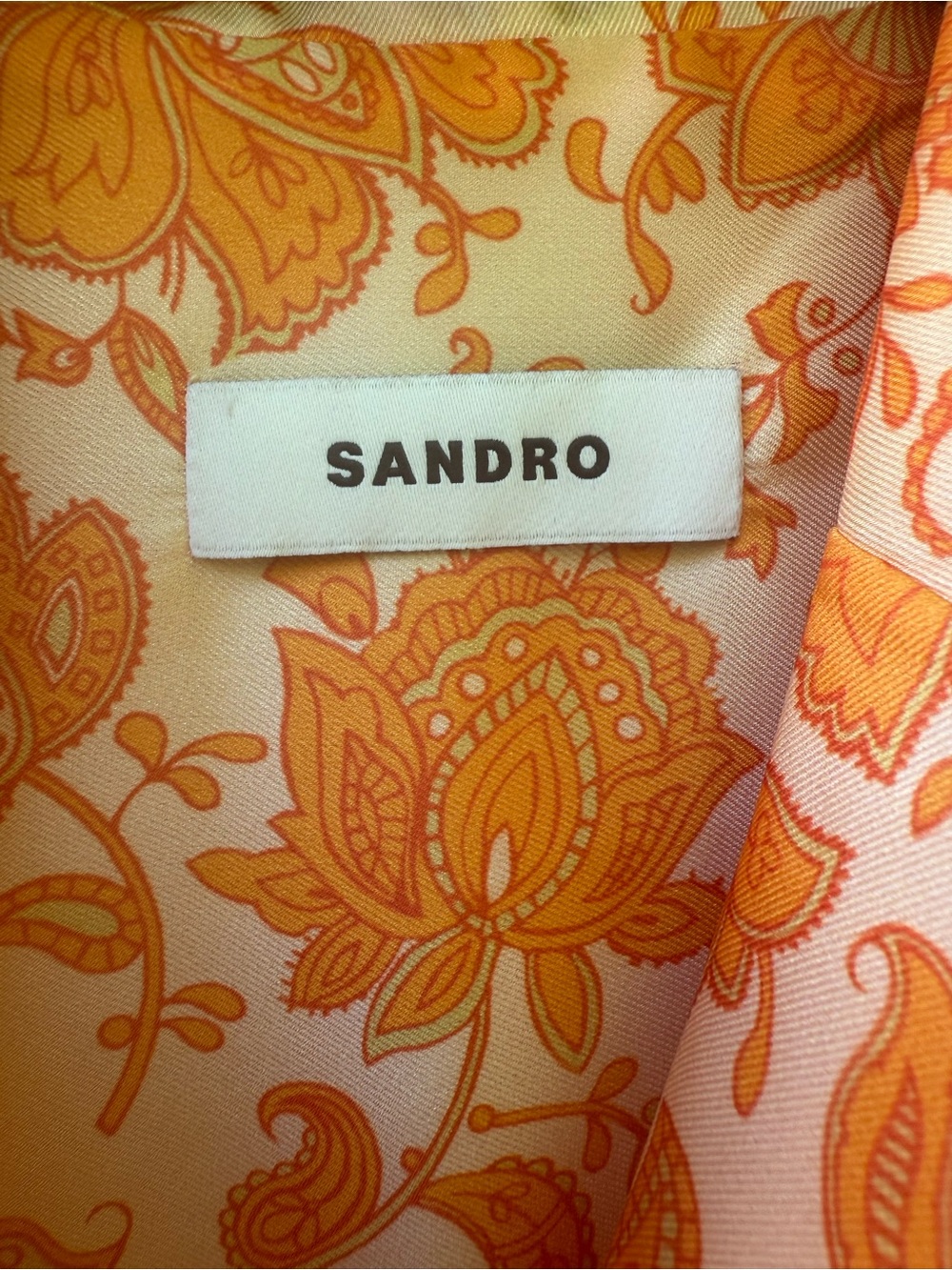 Sandro Yellow and Cream Floral Short-Sleeve Button-Down Shirt - Picture 5 of 15